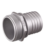 Hose coupling in aluminium with male thread and serrated stub SHM for crimp sleeve installation